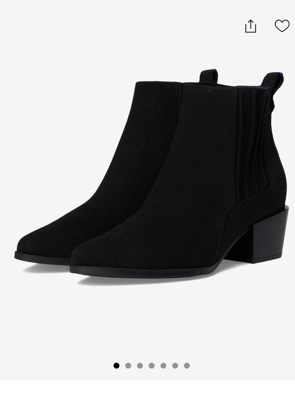 Rothy’s Western Black Women's Knit Block Heel Ankle Boots